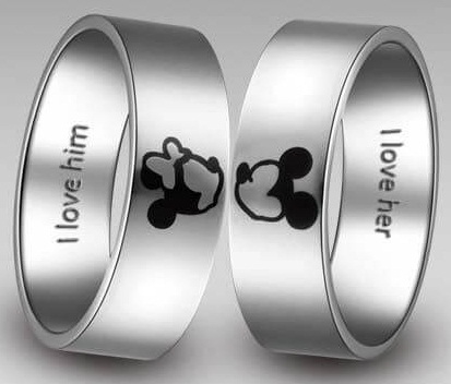 Diseño de anillo de pareja de Mickey Mini