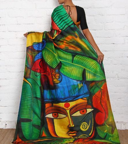 Diseños de pintura sari intrincados tribales