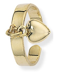 Anello da punta in oro con cuore pendente