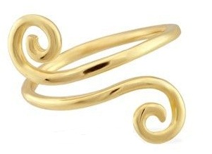 Anelli in oro 14 K con estremità a spirale