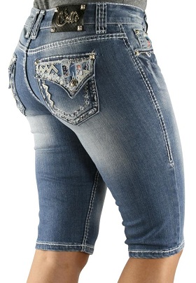 Pantaloncini - Jeans da donna tagliati al ginocchio