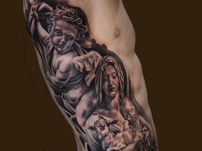 Idee per la progettazione di tatuaggi spirituali della Vergine Maria