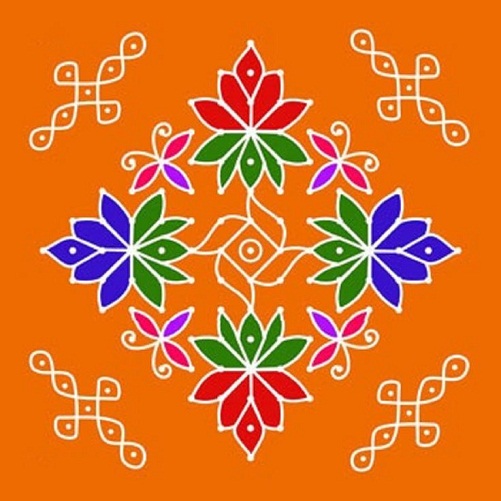 Diseños hindúes de Rangoli: el diseño punteado de Rangoli