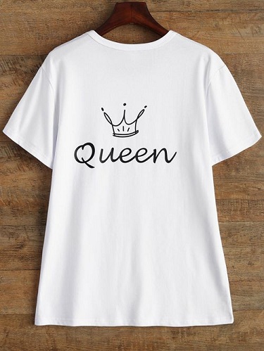 Camisetas blancas lisas de la reina