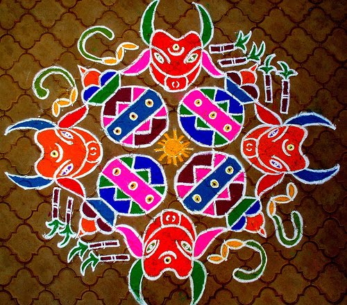 Diseños coloridos de Diwali Rangoli