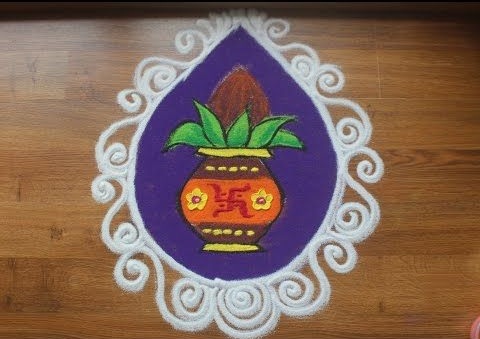 Diseño especial de Diwali Kalash Rangoli