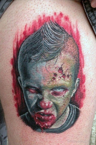 Maravilloso diseño de tatuaje de zombi