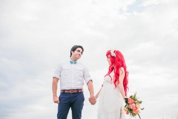 אריאל קישוטי החתונה של בת הים צבעי שיער