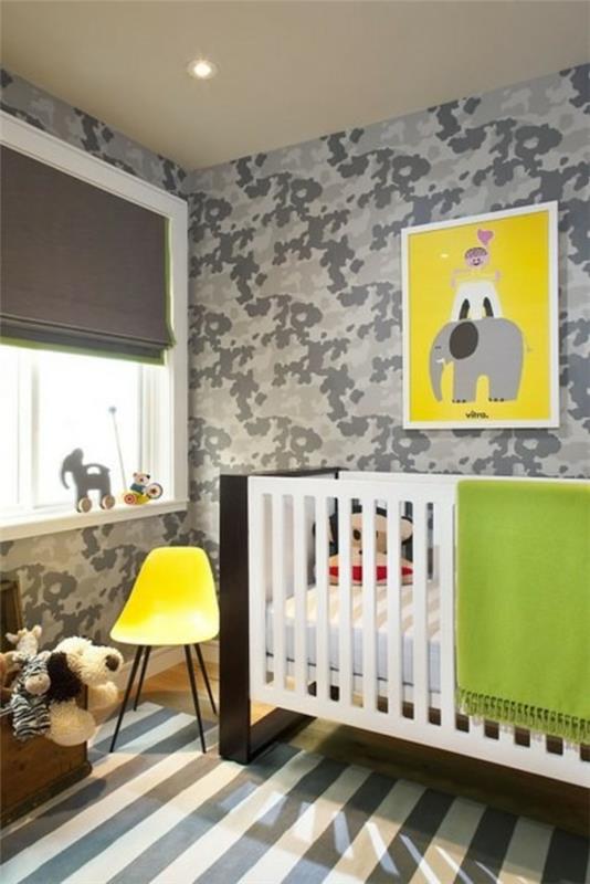 חדר תינוקות אפור עיצוב דוגמאות פסים שטיח