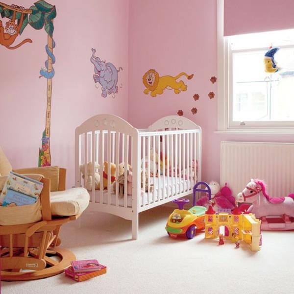 רעיונות לקישוט חדר תינוקות צבעי קיר ורודים