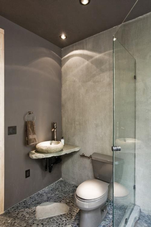 כיור אמבטיה-בעיצוב בסגנון אסיאתי-אבן-בטון-אפור