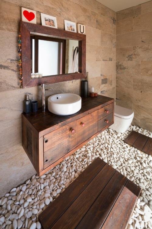 עיצובים לחדר אמבטיה במראה עיצוב אבן לבנה אריחים לבנים