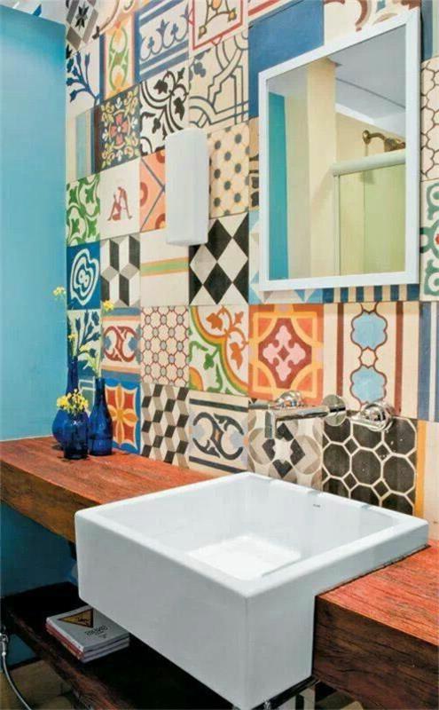 עיצוב צבעים אריחי אמבטיה וחדר אמבטיה צבעוניים