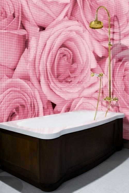 ריהוט אמבטיה מקורי ורדים מאריחי אמבטיה