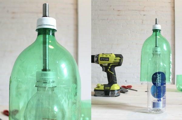 הכינו בעצמכם מנורת בטון הוראות להכנת בקבוקי פלסטיק