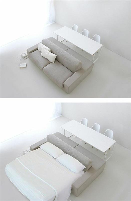 ספת מיטה, ריפוד מודרני, מזרן וקופסת מיטה