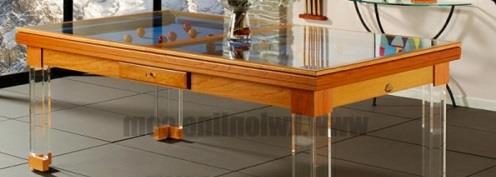 שולחן ביליארד לחדרים קטנים, מסגרת עץ זכוכית