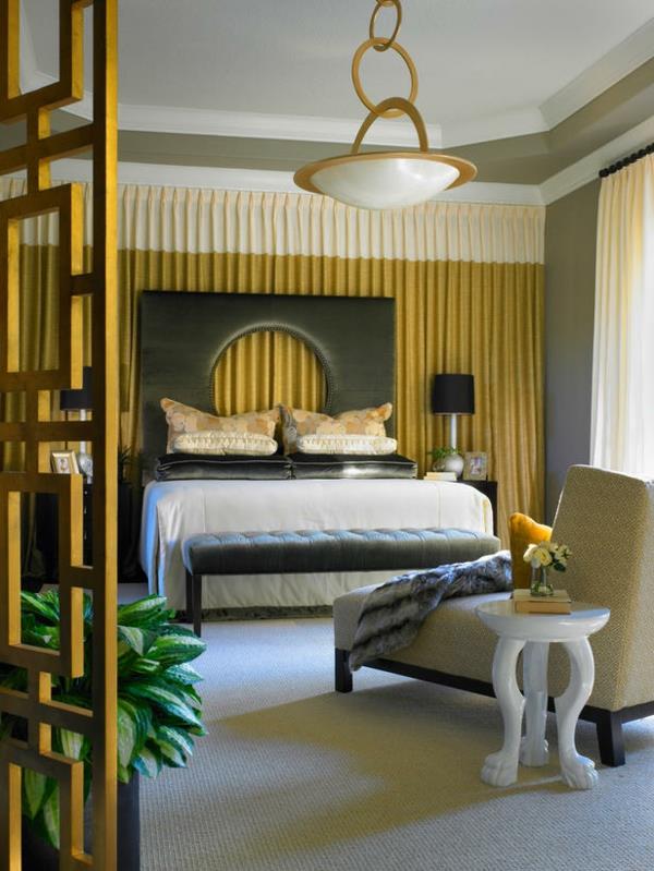 עיצוב חדרי שינה צבעוני וילונות ראש מיטה מודרניים