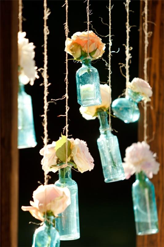 חבל חתונות בקבוקי קישוט זכוכית צבעונית
