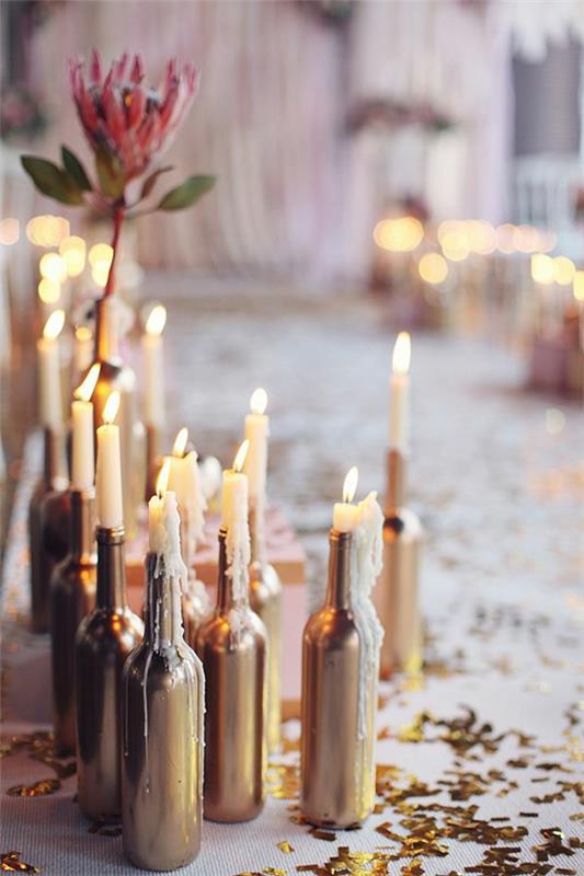 חתונות רצפה קישוט רעיונות בקבוקי נרות