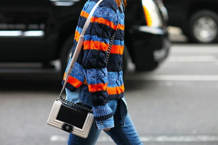 סוודר נשים דפוס פסים טרנדים צבעוניים 2016 אופנת קז'ואל