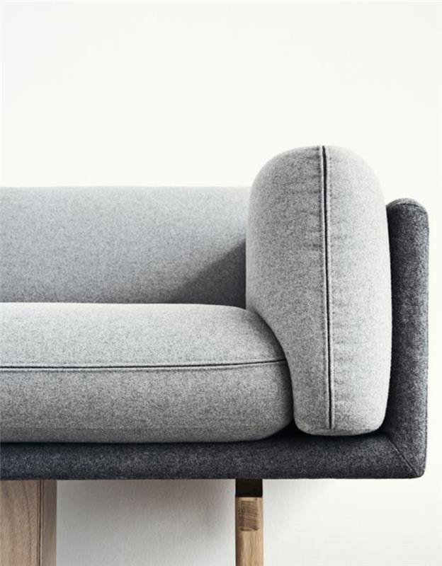 קנה רהיטי מעצבים מקוונים ריהוט סלון ספה מרופדת אפורה