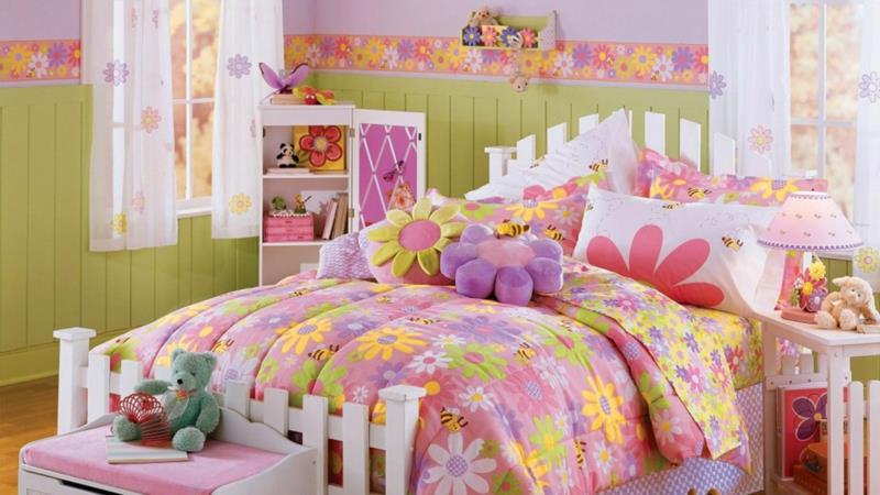 רעיונות לריהוט לחדרי ילדים, חדר בנות, חדר בנות, פרחים