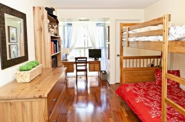 רעיונות לריהוט לחדר נוער מיטת לופט מעץ עם מדרגות