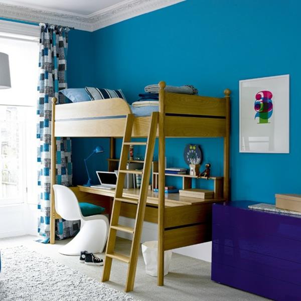 צבע רעיונות מדרגות מיטה חדר ילדים עיצוב חדר ילדים כחול