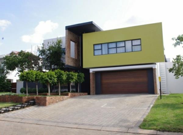 עיצוב חזית בית חד משפחתי חזית צבע ירוק