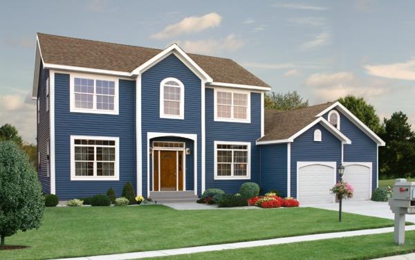 עיצוב חזיתות בית חד-משפחתי חזית עיצוב בית חזית צבע כחול