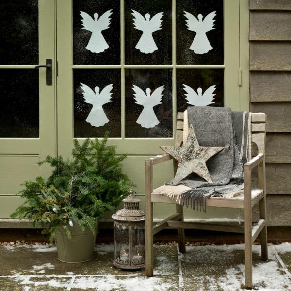 קישוט חלון למלאכים לבנים לחג המולד