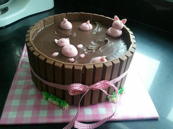 עוגות קישוטי עוגה נהדרים חזירים דמויות עוגה