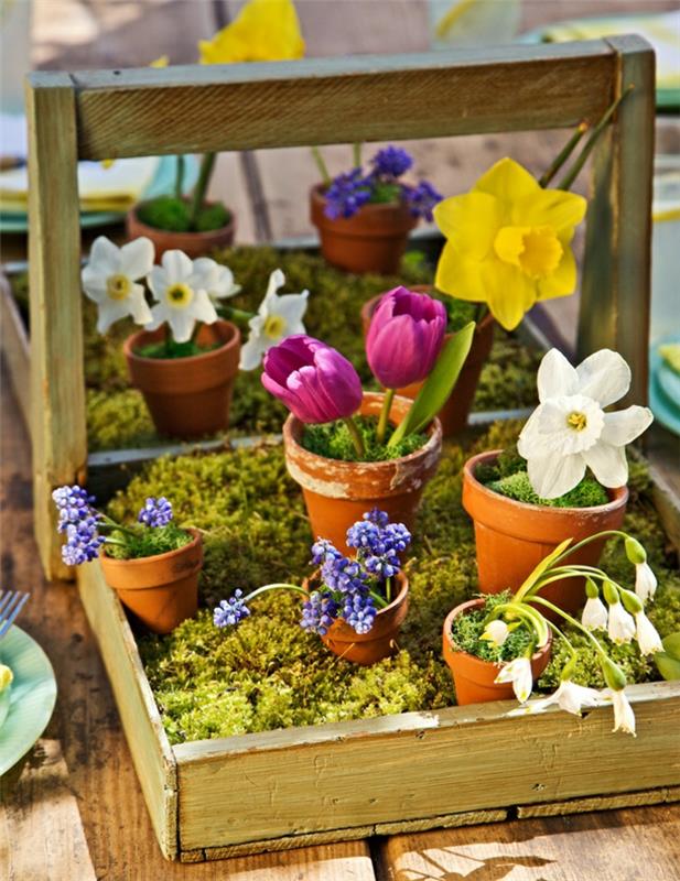 טינקר קישוטי אביב עם ארגז כלים מחומרים טבעיים