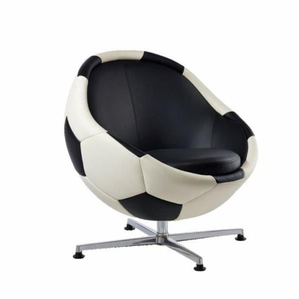 כיסא משרדי אוהדי כדורגל מעוטר בכורסת עור