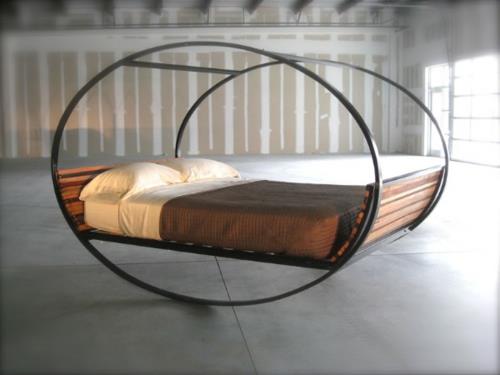 מיטות אפיריון מעץ בעיצוב מינימליסטי לחדר שינה