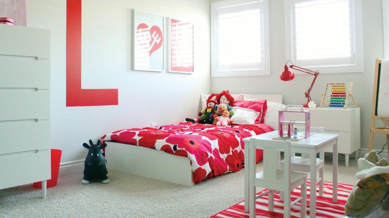 עיצוב חדרי ילדים בנות עיצוב חדר ילדים בנות חדר אדום לבן