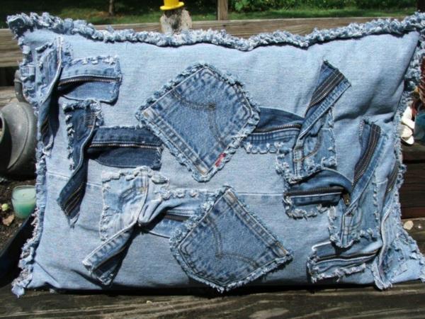 כיסויי כרית עשויים ג'ינס, ציפות, שאריות בגדים