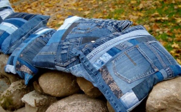 כיסויים לכריות ג'ינס מרקמים