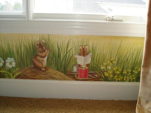 עכבר קישוטי קיר מצחיק קיר בבית מצייר שובב