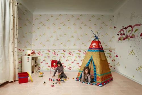 טפט מעוטר בעיצוב דופן אוהל חדר הילדים