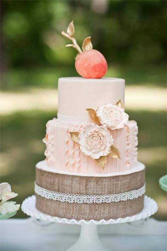 קישוט לחתונה עוגת הרב שכבתית הצבעונית שלי שמנת ואפרסק