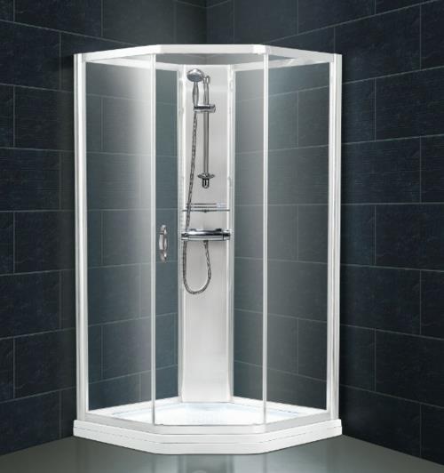 תא מקלחת מודרני עשוי זכוכית