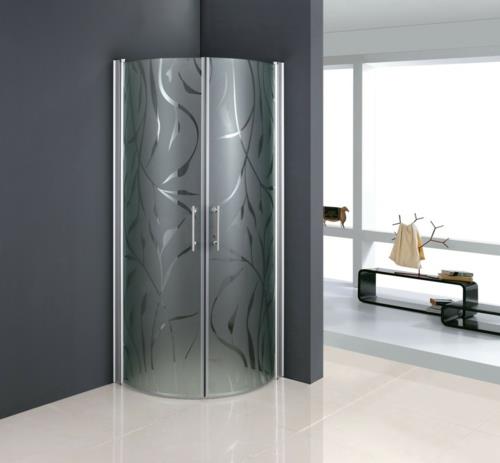 תא מקלחת עשוי עיצוב זכוכית אפור