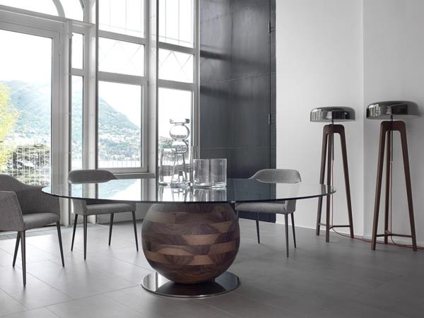 מנורת רצפה מודרנית מעצבת שולחן קפה זכוכית עגולה
