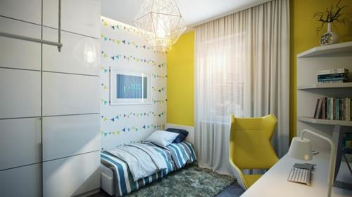 דירה מודרנית עם צהוב חדר ילדים עוצר נשימה