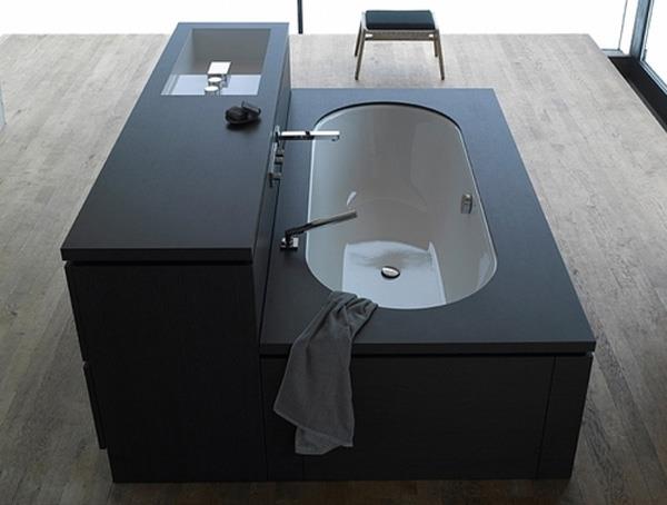 ריהוט אמבטיה מודולרי עיצוב מגניב בחדר האמבטיה - שחור