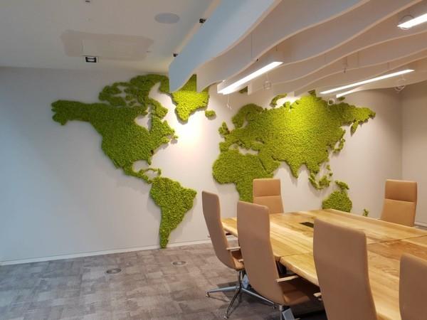 טחב ביוספיליה קיר קיר ירוק עיצוב מפת עולם קיר אזוב עשה לעצמך הוראות