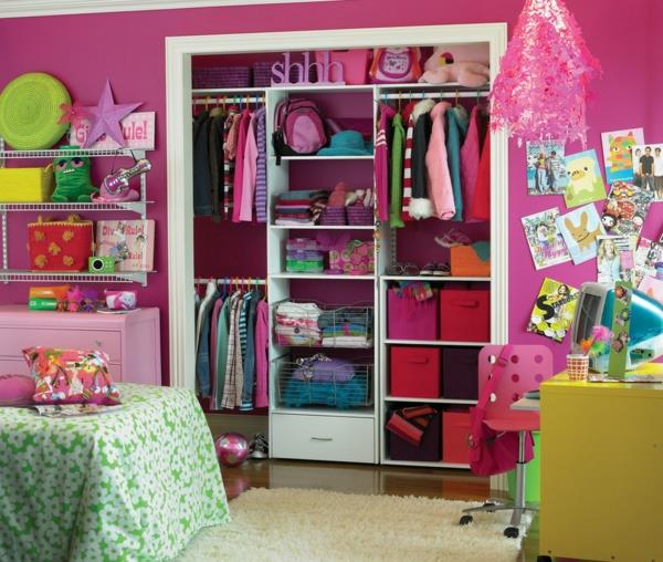 צור סדר בבית בחדר ילדים בנות צבעים ורודים