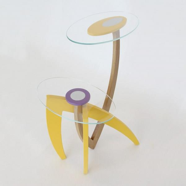 שולחן קפה SPIKE סלון קפה סגלגל צהוב